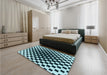 Patterned Blue Rug in a Bedroom, pat991lblu