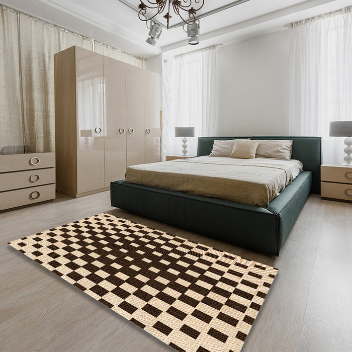 Patterned Red Rug in a Bedroom, pat991org