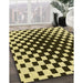 Patterned Black Brown Rug in Family Room, pat991yw