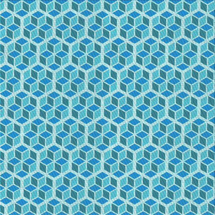 Round Patterned Dark Turquoise Green Rug, pat992lblu