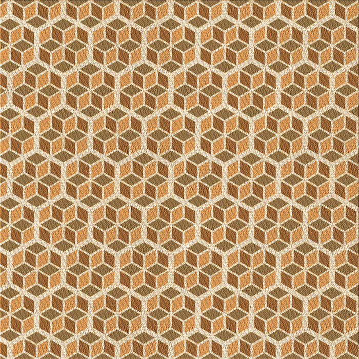 Round Patterned Yellow Rug, pat992org