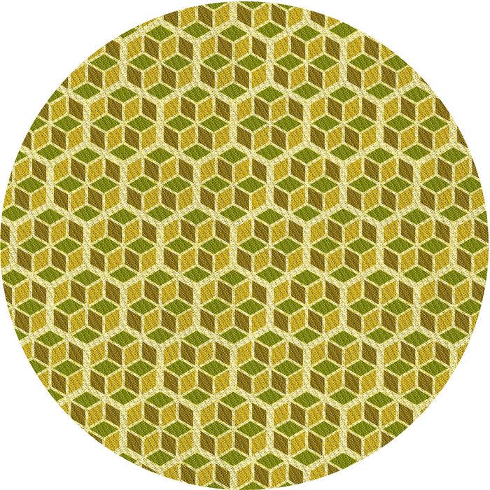 Square Patterned Bold Yellow Rug, pat992yw