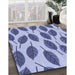 Patterned Deep Periwinkle Purple Rug in Family Room, pat993blu