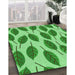 Patterned Green Rug in Family Room, pat993grn