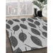 Patterned Silver Gray Rug in Family Room, pat993gry