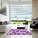 Square Patterned Pastel Purple Pink Rug in a Living Room, pat993pur