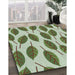 Patterned Army Green Novelty Rug in Family Room, pat993