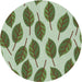 Sideview of Patterned Army Green Novelty Rug, pat993