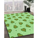Machine Washable Transitional Jade Green Rug in a Family Room, wshpat994grn