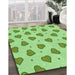 Patterned Jade Green Rug in Family Room, pat994grn