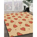 Patterned Orange Rug in Family Room, pat994org