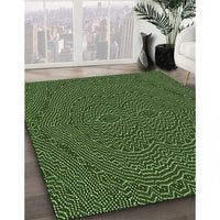 Patterned Dark Forest Green Rug, pat995grn