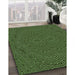 Patterned Dark Forest Green Rug in Family Room, pat995grn