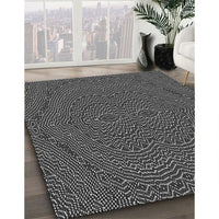 Patterned Charcoal Black Rug, pat995gry