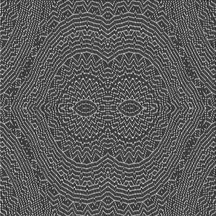 Round Patterned Charcoal Black Rug, pat995gry