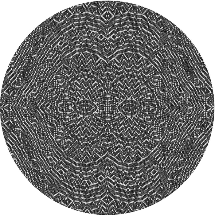 Square Patterned Charcoal Black Rug, pat995gry