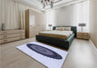 Patterned Lavender Blue Rug in a Bedroom, pat996blu