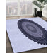 Patterned Lavender Blue Rug in Family Room, pat996blu