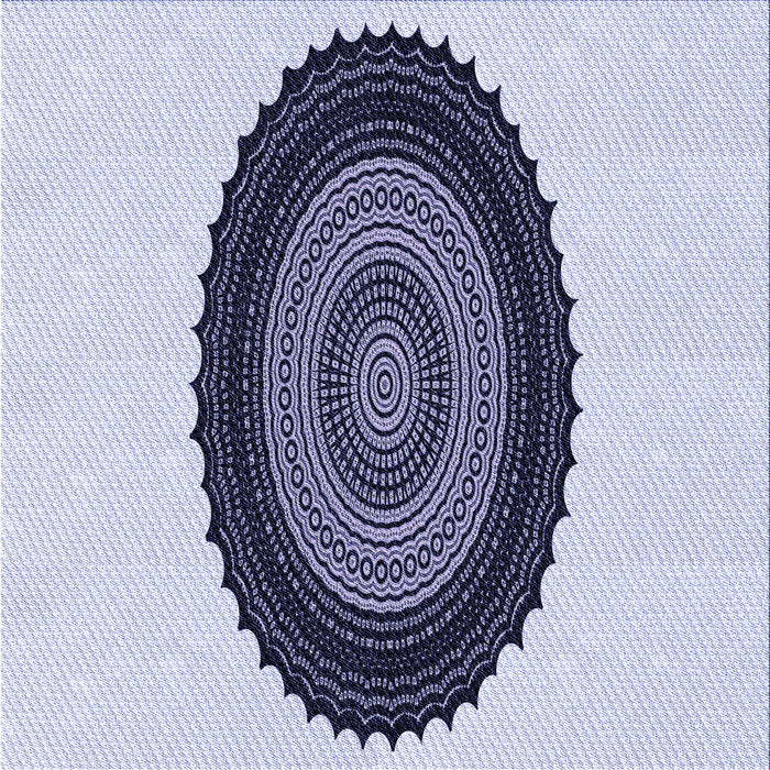Round Patterned Lavender Blue Rug, pat996blu