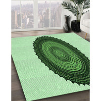 Patterned Green Rug, pat996grn