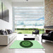 Square Patterned Green Rug in a Living Room, pat996grn