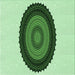 Round Patterned Green Rug, pat996grn