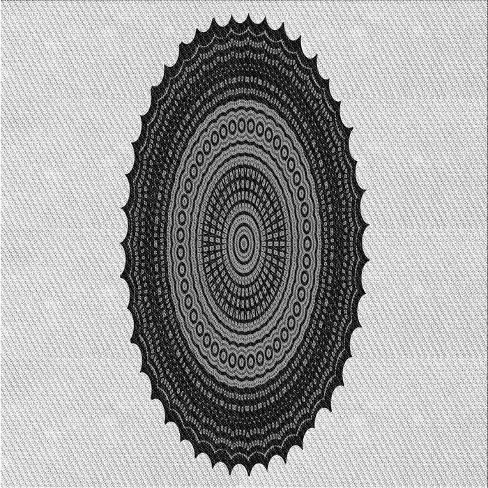 Round Patterned Ash Gray Rug, pat996gry