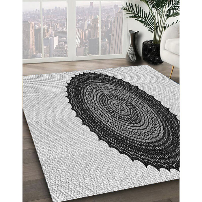 Patterned Ash Gray Rug in Family Room, pat996gry