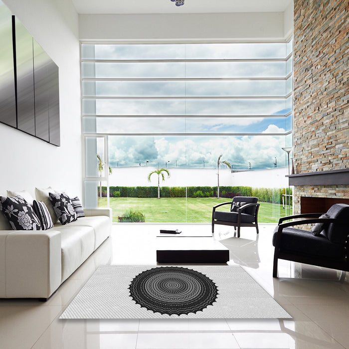 Machine Washable Transitional Ash Gray Rug in a Kitchen, wshpat996gry