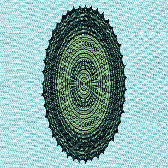 Round Machine Washable Transitional Light Aquamarine Green Rug, wshpat996lblu