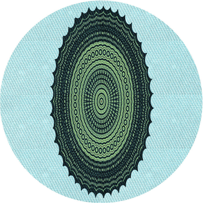 Square Patterned Light Aquamarine Green Rug, pat996lblu