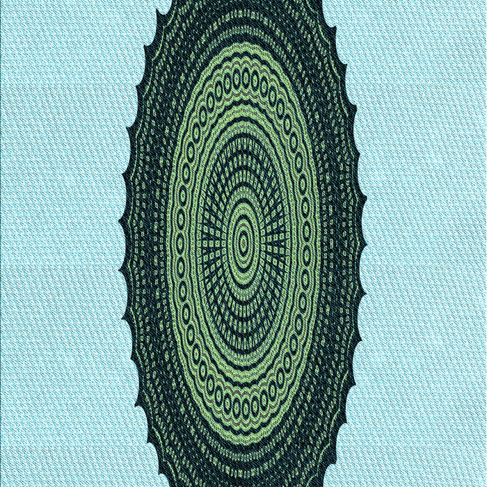 Patterned Light Aquamarine Green Rug, pat996lblu