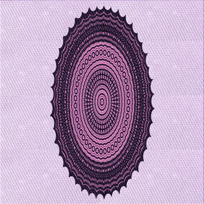 Round Machine Washable Transitional Orchid Purple Rug, wshpat996pur