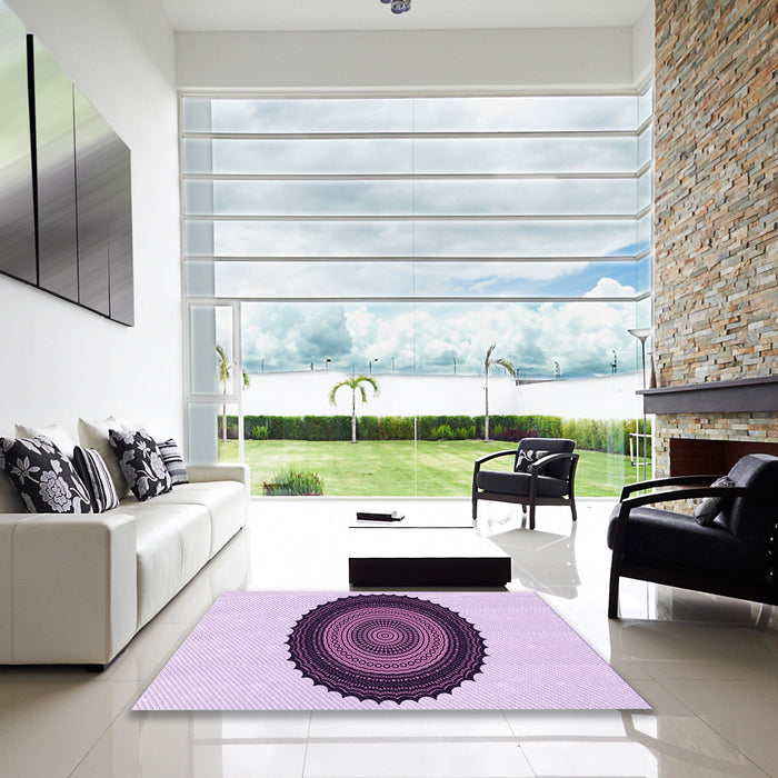 Machine Washable Transitional Orchid Purple Rug in a Kitchen, wshpat996pur