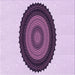 Round Patterned Orchid Purple Rug, pat996pur