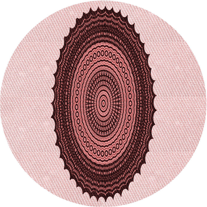 Square Patterned Light Red Pink Rug, pat996rd