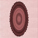 Round Patterned Light Red Pink Rug, pat996rd