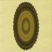 Round Patterned Mustard Yellow Rug, pat996yw