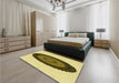 Patterned Mustard Yellow Rug in a Bedroom, pat996yw