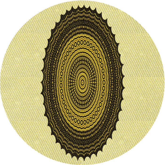 Square Machine Washable Transitional Mustard Yellow Rug in a Living Room, wshpat996yw