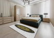 Machine Washable Transitional Gray Rug in a Bedroom, wshpat996