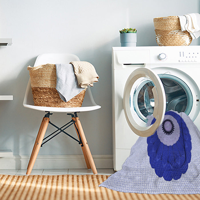 Machine Washable Transitional Blue Rug in a Washing Machine, wshpat997blu