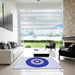 Machine Washable Transitional Blue Rug in a Kitchen, wshpat997blu