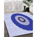 Machine Washable Transitional Blue Rug in a Family Room, wshpat997blu
