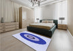 Patterned Blue Rug in a Bedroom, pat997blu