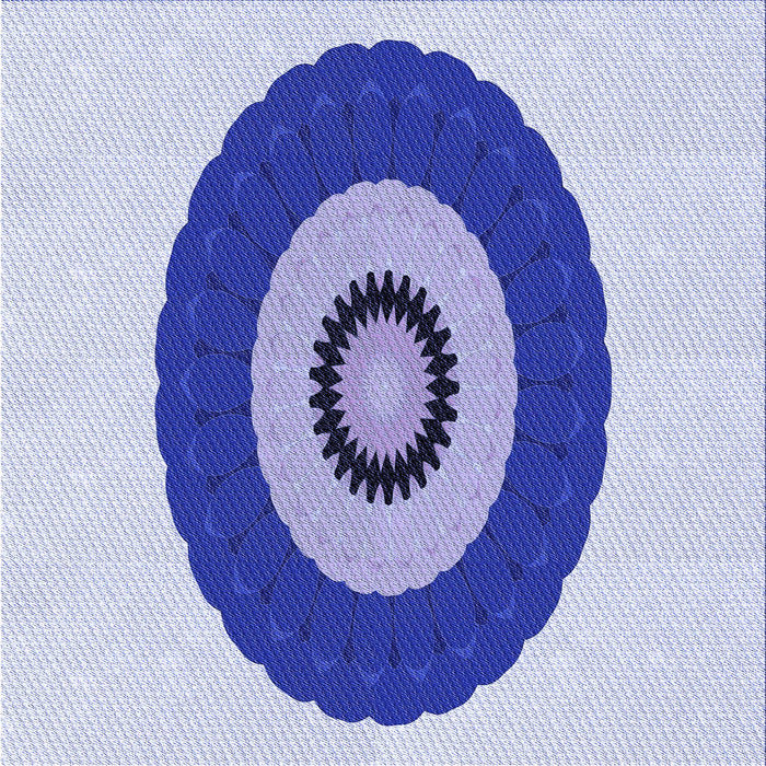 Round Machine Washable Transitional Blue Rug, wshpat997blu