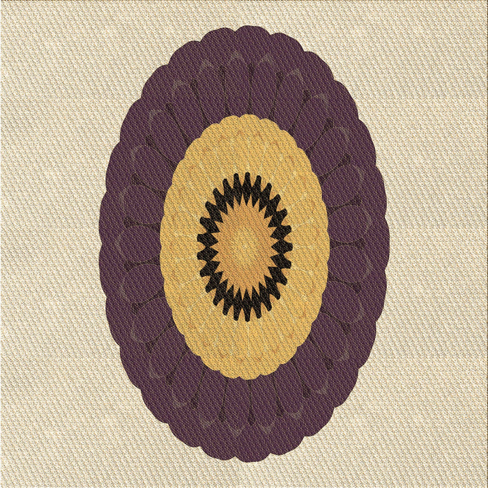 Round Patterned Golden Blonde Gold Rug, pat997brn