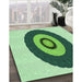 Machine Washable Transitional Light Green Rug in a Family Room, wshpat997grn