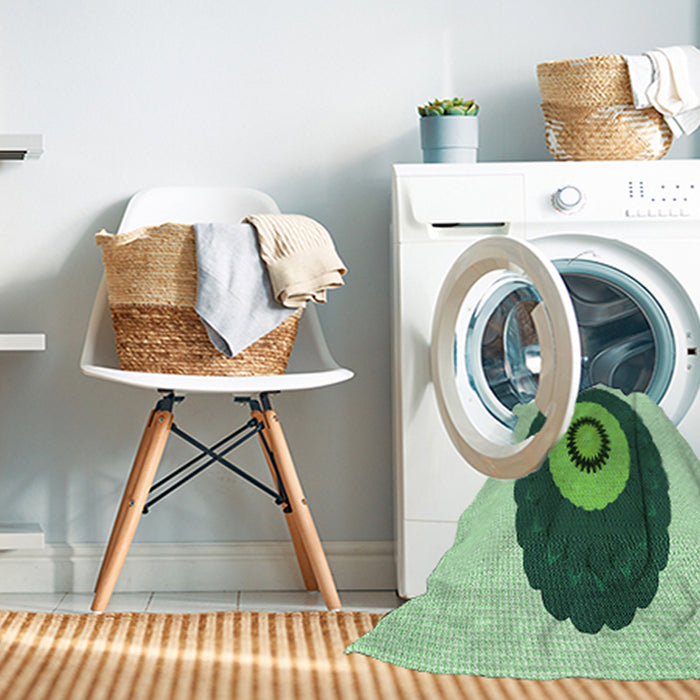 Machine Washable Transitional Light Green Rug in a Washing Machine, wshpat997grn