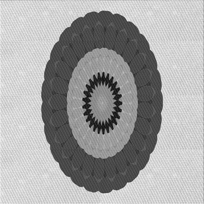 Round Patterned Gray Rug, pat997gry